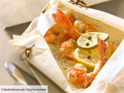 Papillotes de gambas au gingembre facile découvrez les recettes de