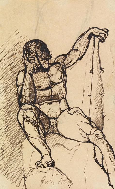 Study Of A Male Nude Art Drawing By Benjamin Robert Haydon English