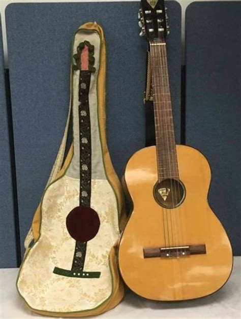 Vintage Noble Classical Acoustic Guitar With Strap And Bag Etsy