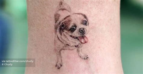 Tiny Shih Tzu Tattoo Located On The Ankle