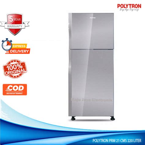 Jual Kulkas 2 Pintu POLYTRON PRM 21 CMS BELEZZA Glass Door 220 Liter