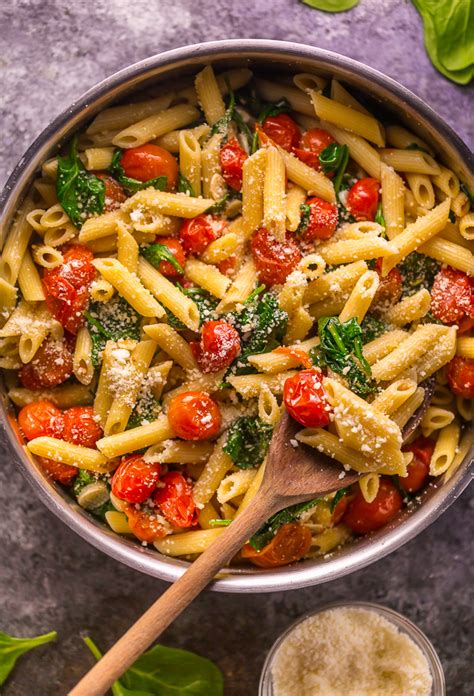 Easy Tomato and Spinach Pasta - Baker by Nature