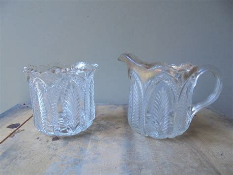 Vintage Cut Glass Sugar And Creamer Set Vintage Kitchen Etsy