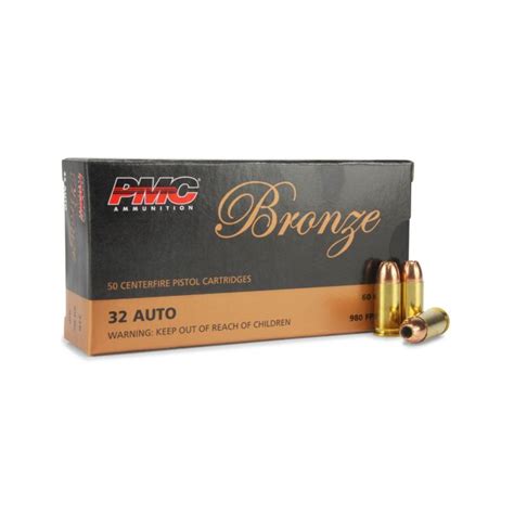 PMC Bronze 32 ACP 60 Grain JHP 32 ACP Ammo For Sale Ammunition Depot