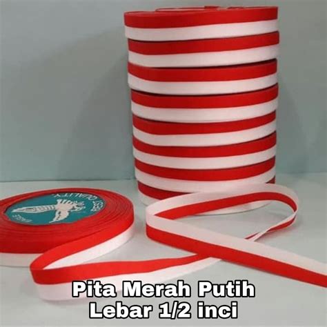 Jual PITA MERAH PUTIH 1 2 INCHI METERAN Bukan ROLL Shopee Indonesia