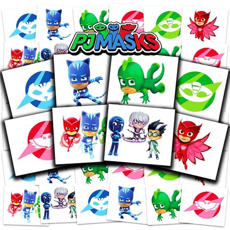 Pj Masks Paquete De Tatuajes Para Fiestas M Scaras Individuales