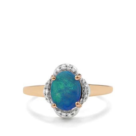 Crystal Opal On Ironstone Diamond 18K Gold Tomas Rae Ring Gemporia