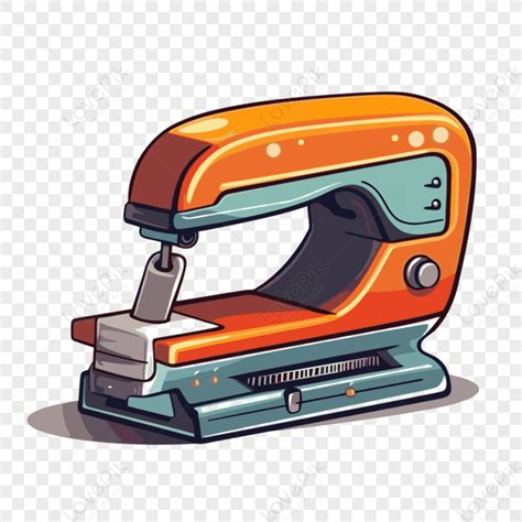 Stapler Clipart An Orange And Blue Sewing Machine Cartoon Vector Sewing