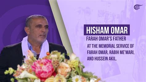 Hisham Omar At The Memorial Service Of Farah Omar Rabih Me Mari And