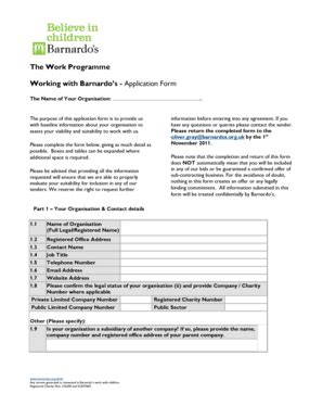 Fillable Online Barnardos Org The Work Programme Working With Barnardo