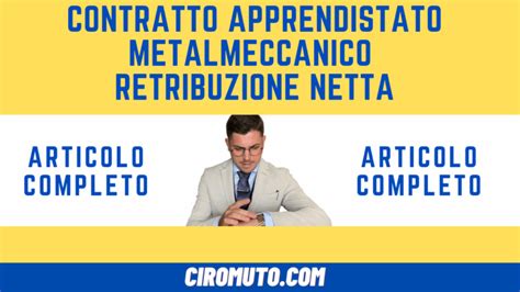 Contratto Apprendistato Metalmeccanico Retribuzione Netta