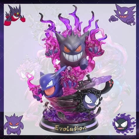 Figura De Pok Mon GK Evolution Of Gastly And Haunter Y Gengar Luminous