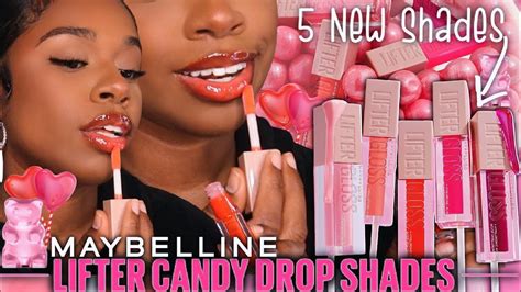 🍭 New Maybelline Lifter Gloss Candy Drop Try On Swatches Youtube