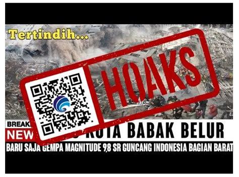 HOAKS Gempa Magnitudo 9 8 SR Guncang Indonesia Bagian Barat