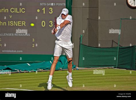 John Isner tennis player Wimbledon 2015 Stock Photo - Alamy