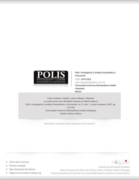 PDF Polis Investigación y Análisis Sociopolítico y teoría de los