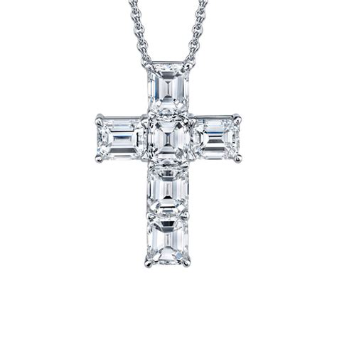 Emerald Cut Diamond Cross Pendant Wixon Jewelers