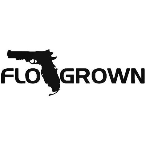 Florida Grown Gun Pistol Decal Sticker Decalfly