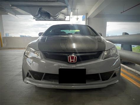 Sporty Modded Grey Honda Civic With Loud Lta Approved Exhaust For Rent