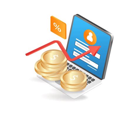 Flat isometric 3d illustration earn money from laptop 15881170 Vector