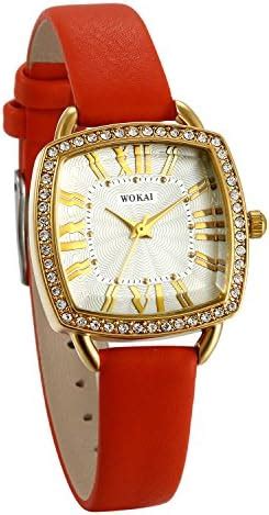 Jewelrywe Damen Frauen Armbanduhr Vintage Charm Analog Quarz Uhr Leder