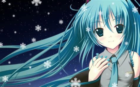 Download Wallpaper 1440x900 Blue Hair Anime Girl Hd Background