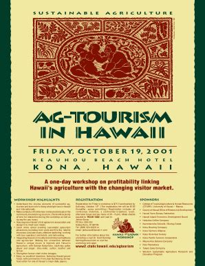 Fillable Online Ctahr Hawaii Hawaii Agtourism Conference B B Poster