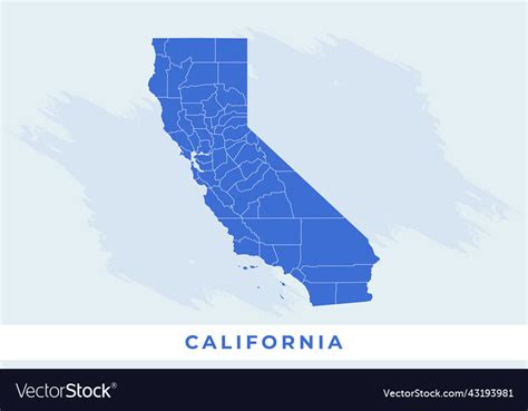 National map of california Royalty Free Vector Image