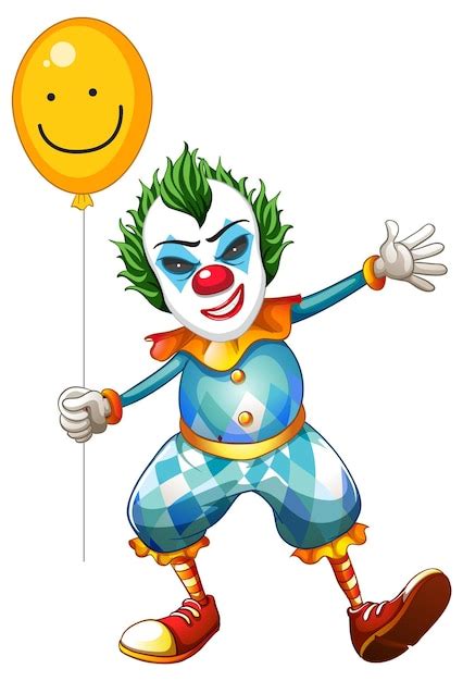 Free Vector Cartoon Clown Holding Balloon