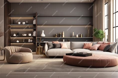 Premium AI Image | luxury living room with pouf