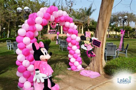 Entrance Balloons Arch For Minnie Mouse Themed Birthday Party