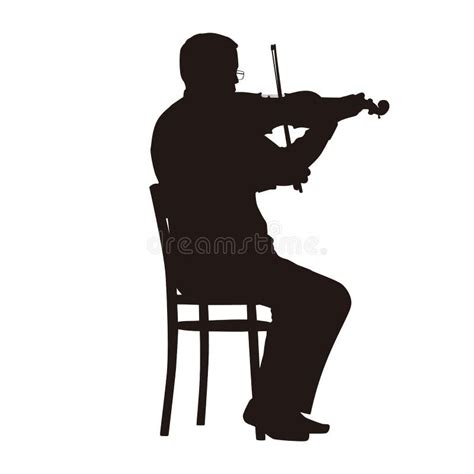 Silhouette Vector Of Man Playing Violin Stock Vector Illustration Of