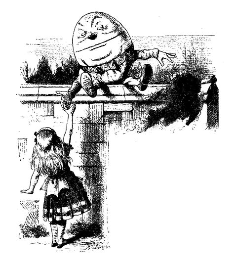 Digital Stamp Design Humpty Dumpty Through The Looking Glass Illustration Alice Clip Art