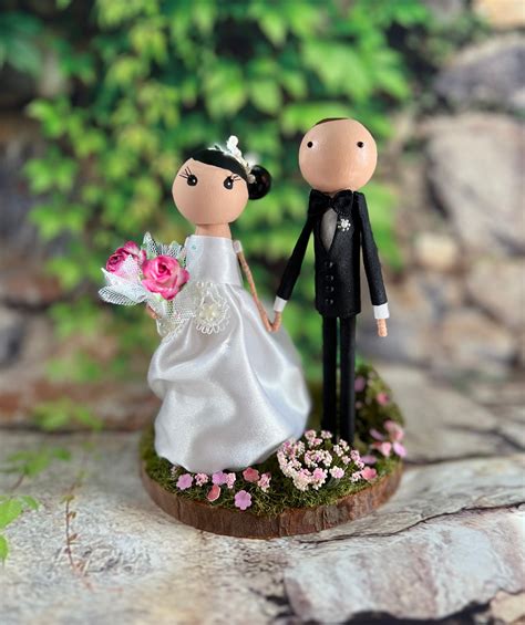 Handmade Peg Doll Wedding Cake Topper Wedding Cake Topper Lovely Cake