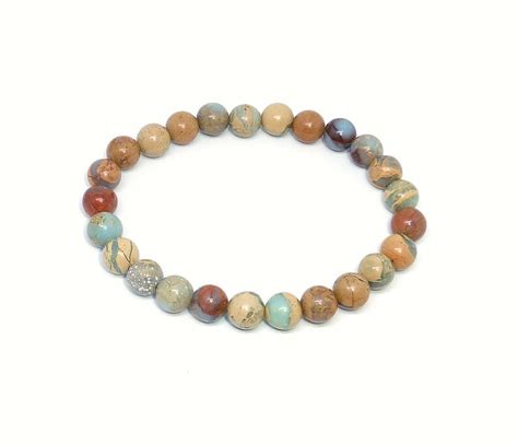 Aqua Terra Jasper Bracelet Healing Bracelet Variscite Etsy UK