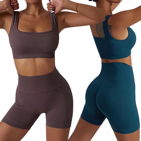 Conjunto De Yoga Sin Costuras Para Mujer Ropa De Entrenamiento Top