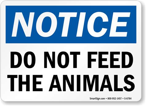 No Feeding Animals Signs