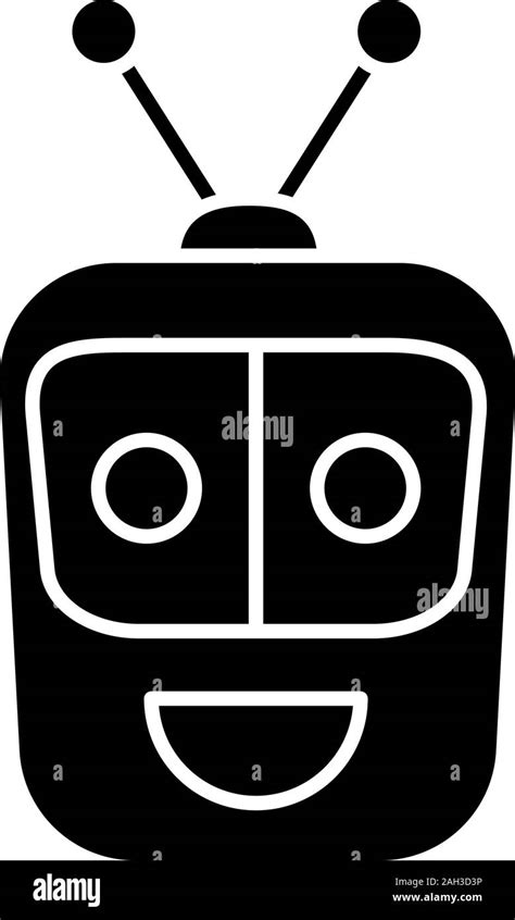 Chatbot Glyph Icon Silhouette Symbol Talkbot Modern Robot Square