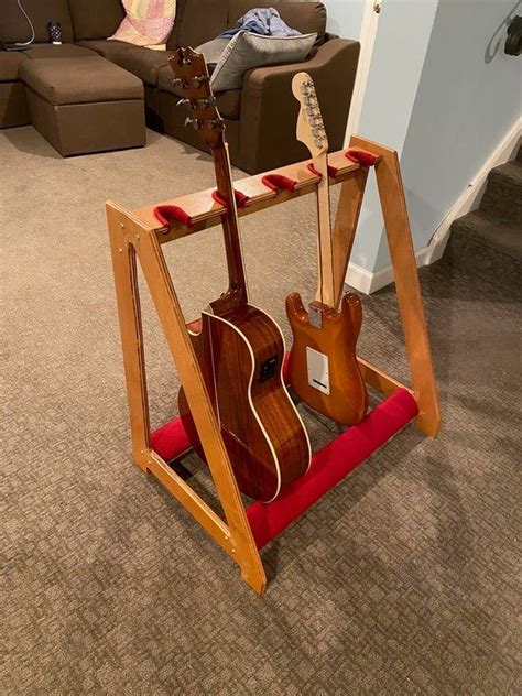 Customizable Wood Guitar Rack Up To 15 Material And Stain Etsy Guitar Rack Diy Guitar Stand