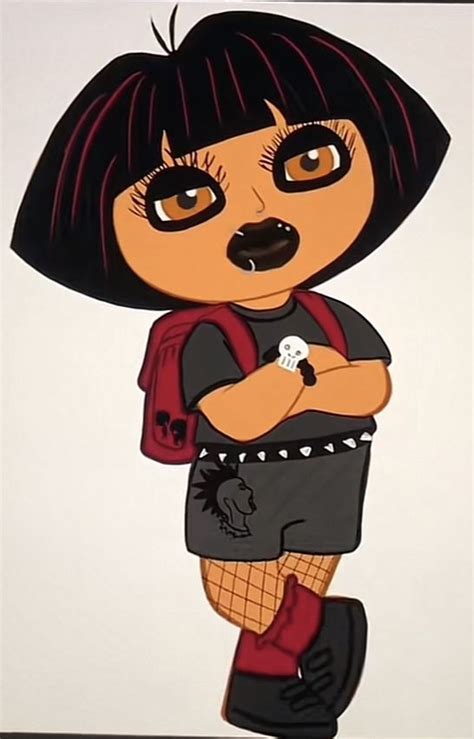 Emo Dora 😻💗💗💗💗💗😻 Dora Funny Emo Cartoons Dora Memes