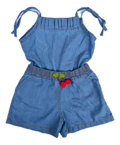 Jardineira Jeans Infantil Macaquinho Shorts Menina Blogueira MercadoLivre