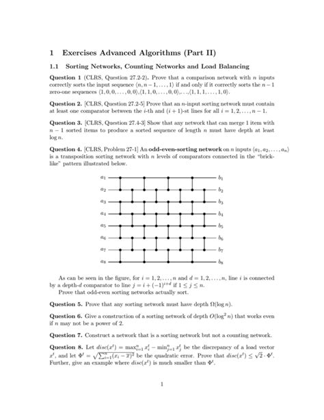 Exercises Advanced Algorithms Part Ii