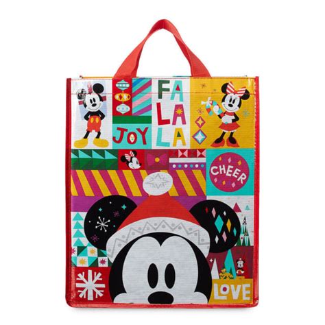 Disney Christmas Holiday Reusable T Tote Bag Mickey Mouse Minnie