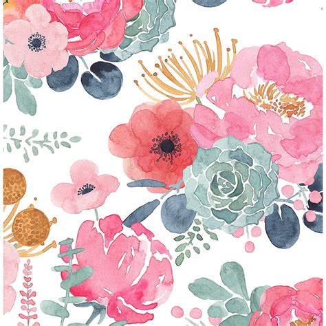 Flower Peeled And Pasted White Pink Green Navy Blue Vinyl Self Adhesive