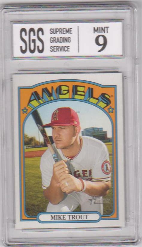 Sold At Auction Graded Mint Mike Trout Topps Heritage Card