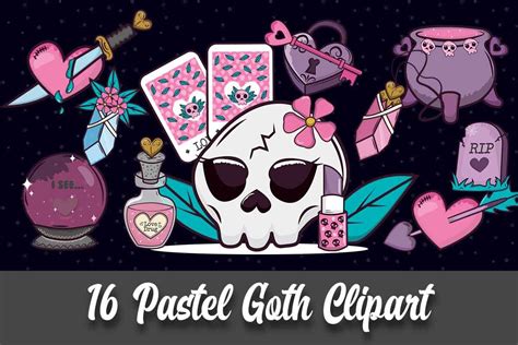 Love Creepy Kawaii Pastel Goth Clipart Graphic By Grafixeo · Creative