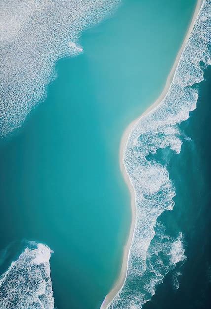 Playa Y Olas Desde Arriba Vista A Rea De Un Oc Ano Azul Vista Superior