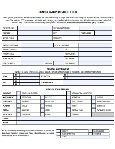 FREE 33 Consultation Request Form Samples In PDF MS Word