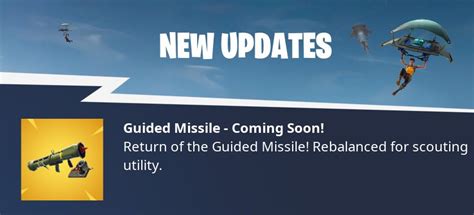 Guided Missile Coming Tomorrow Fortnite Insider