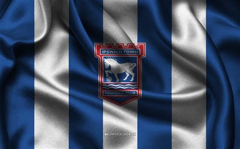 T L Charger K Logo Ipswich Town Fc Tissu De Soie Bleu Blanc Quipe